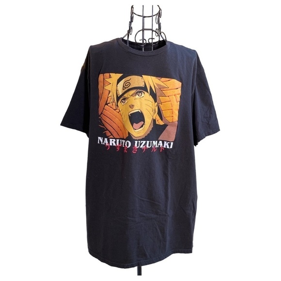 Naruto Uzumaki Mens Shippuden Collection T-Shirt Anime Retro Black XL - Picture 2 of 7